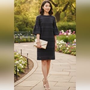 J Crew Flutter Sleeve Eyelet Dress